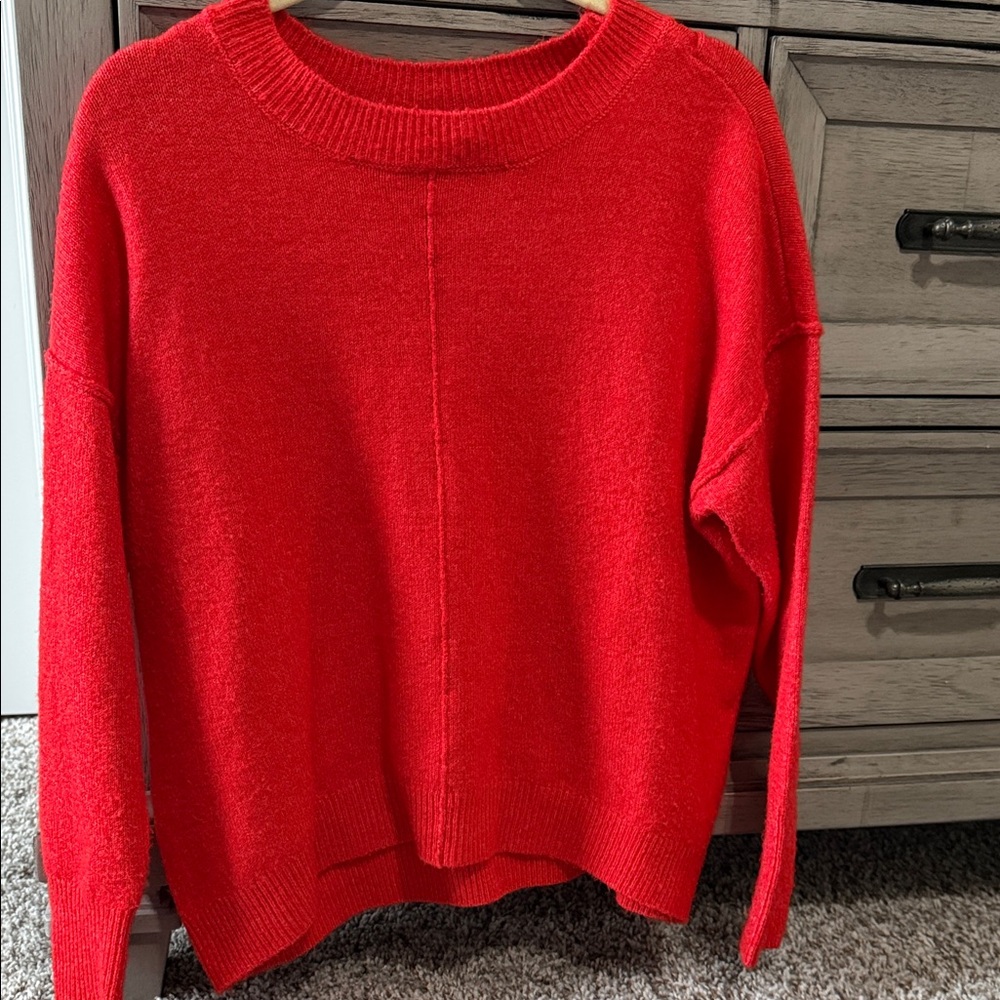 Red Crewneck Women's Sweater - Classic Knit